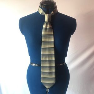 bill robin son navy and cream striped tie